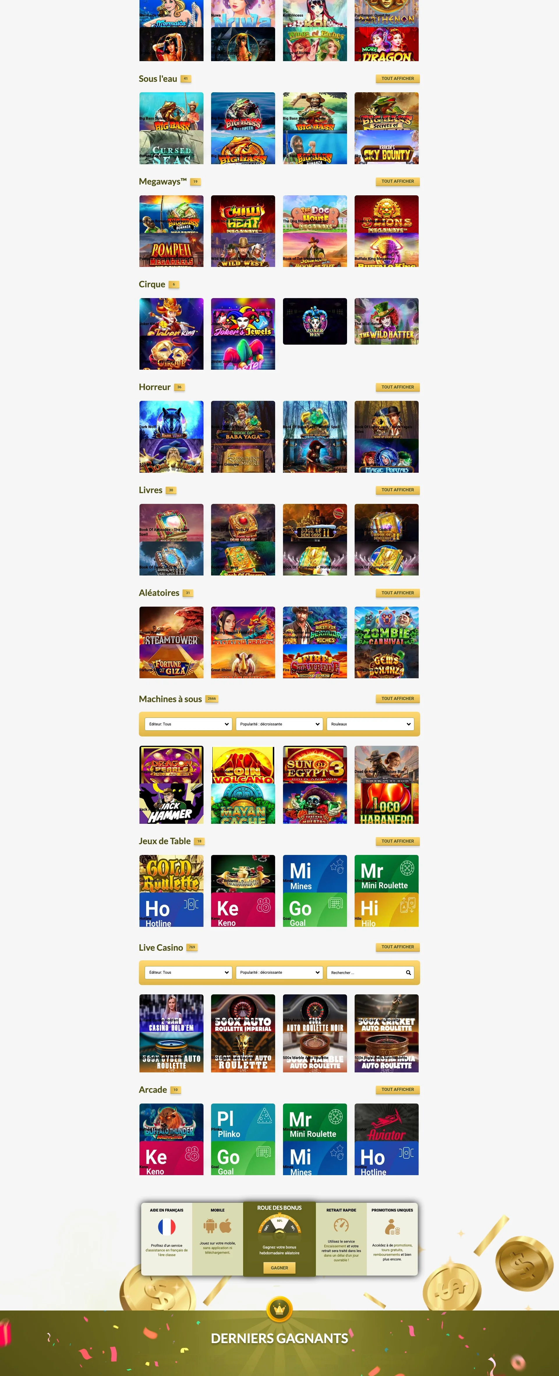les jeux sur Royal Vincit Casino